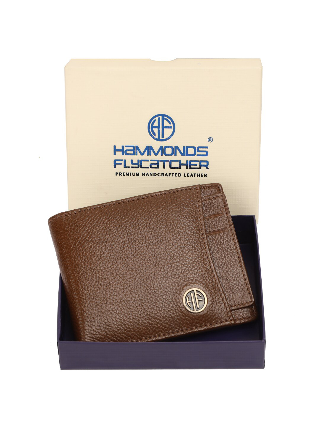 

HAMMONDS FLYCATCHER Men Textured Leather Two Fold Wallet, Brown