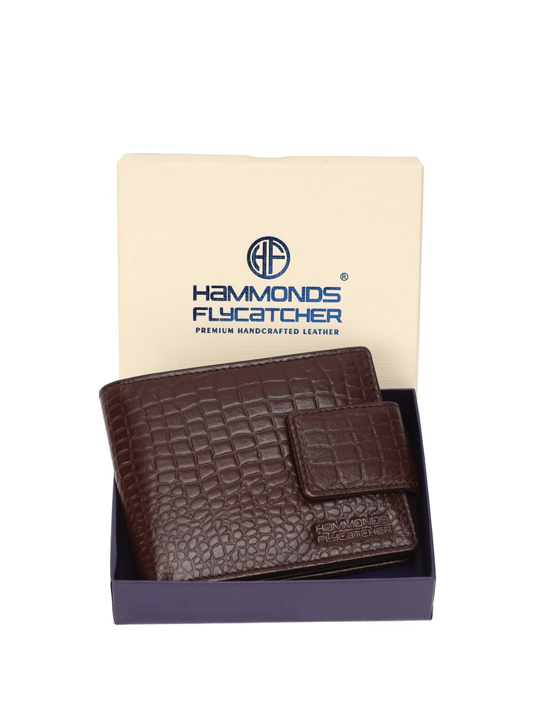 

HAMMONDS FLYCATCHER Textured RFID Genuine Leather Two Fold Wallet, Brown
