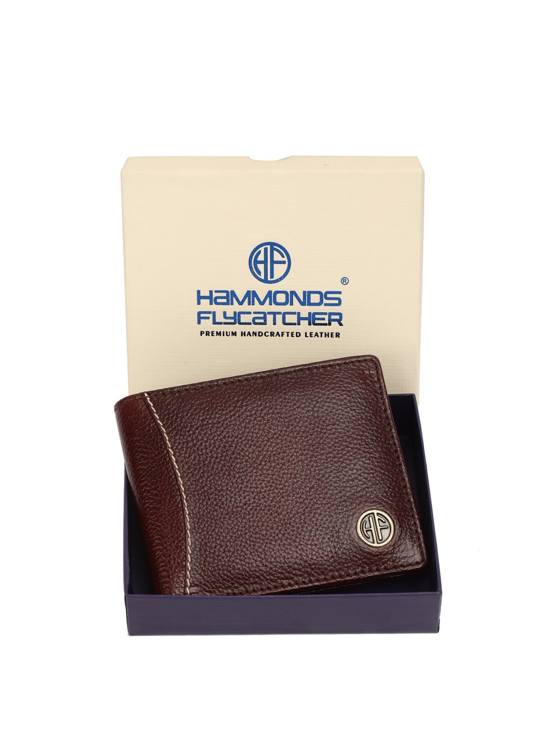 

HAMMONDS FLYCATCHER Textured RFID Genuine Leather Two Fold Wallet, Brown