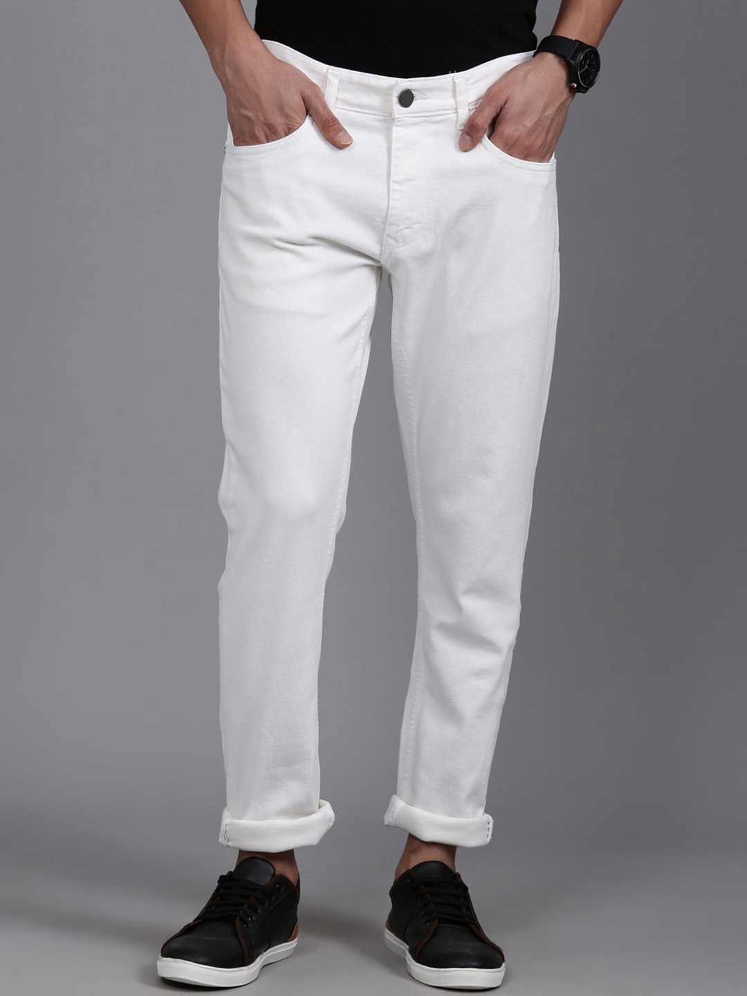 

Xee Men Comfort Slim Fit Jeans, White