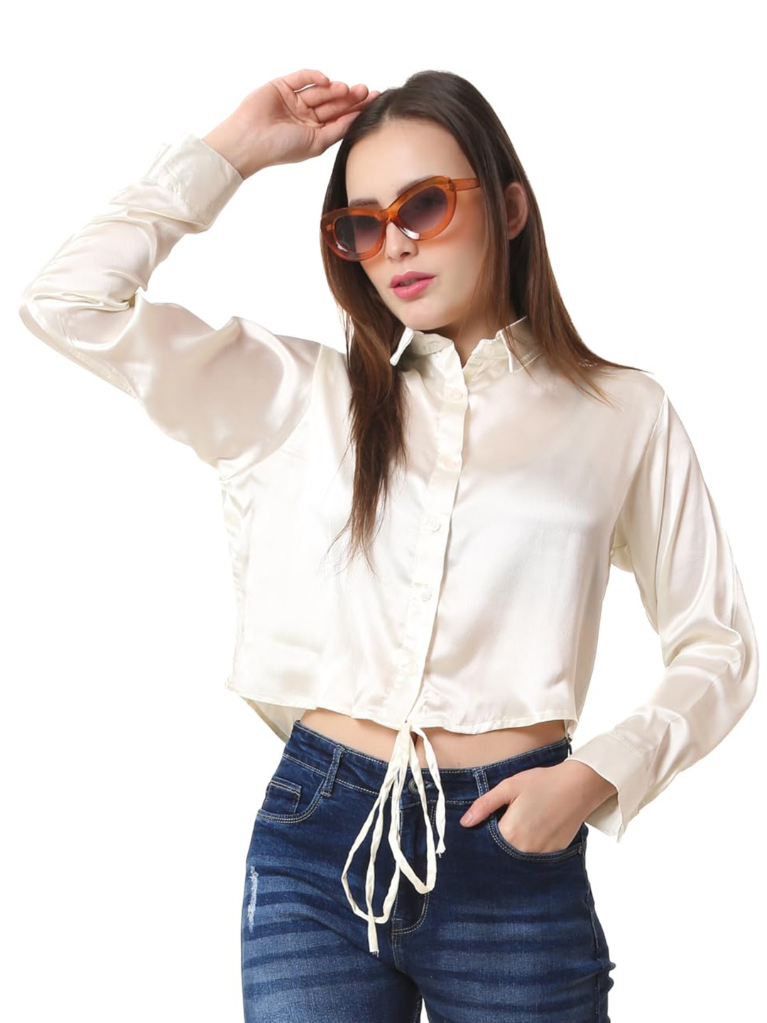 

CareDone Women Opaque Casual Shirt, White