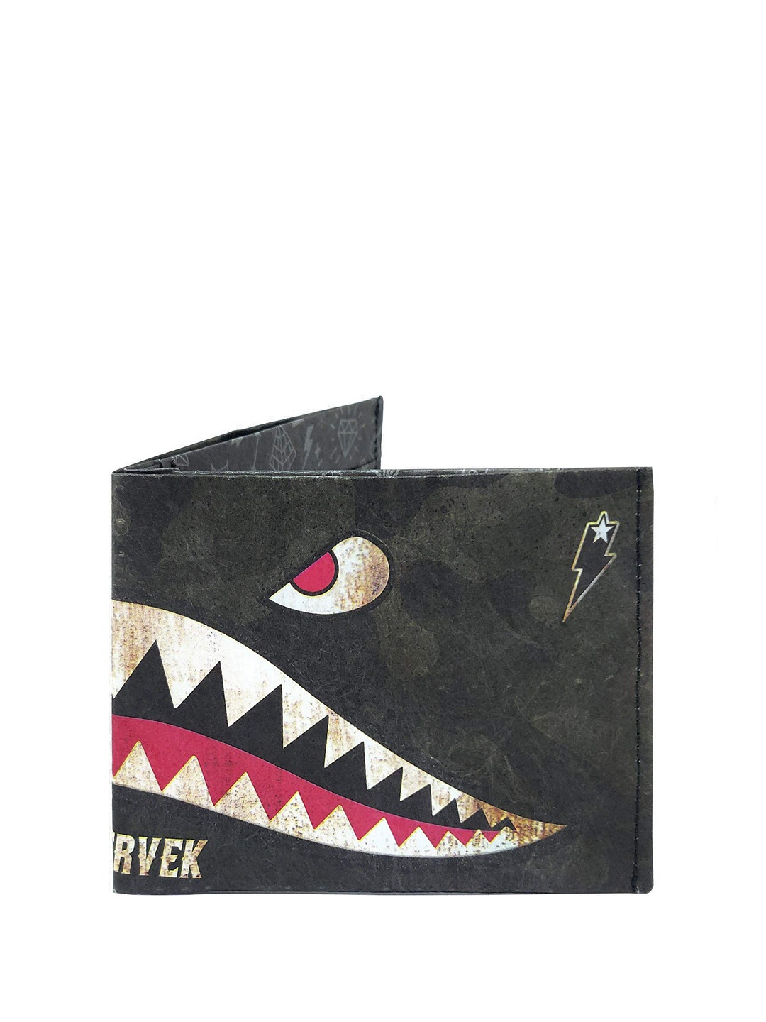 

SUPERVEK Unisex Graphic Printed RFID Two Fold Wallet, Black