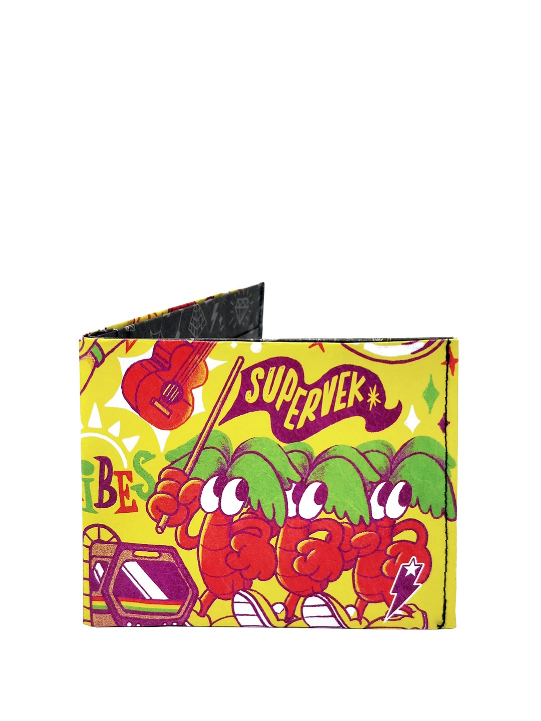 

SUPERVEK Unisex Graphic Printed Two Fold Wallet, Yellow