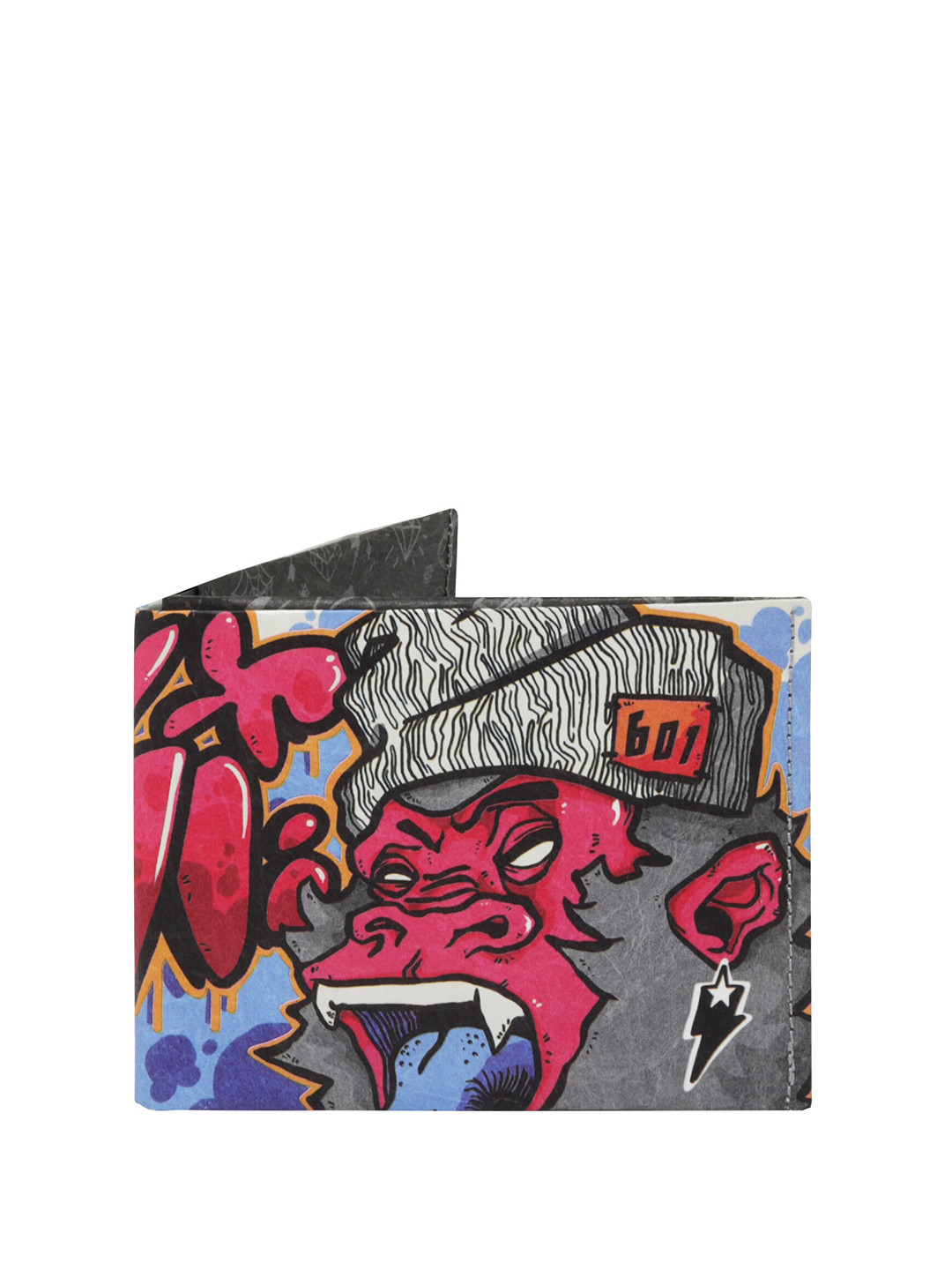 

SUPERVEK Unisex Graphic Printed Two Fold Wallet, Grey