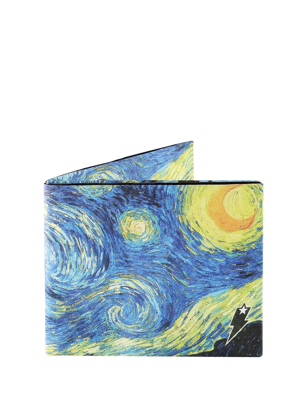 

SUPERVEK Unisex Starry Night Printed Two Fold Wallet, Blue