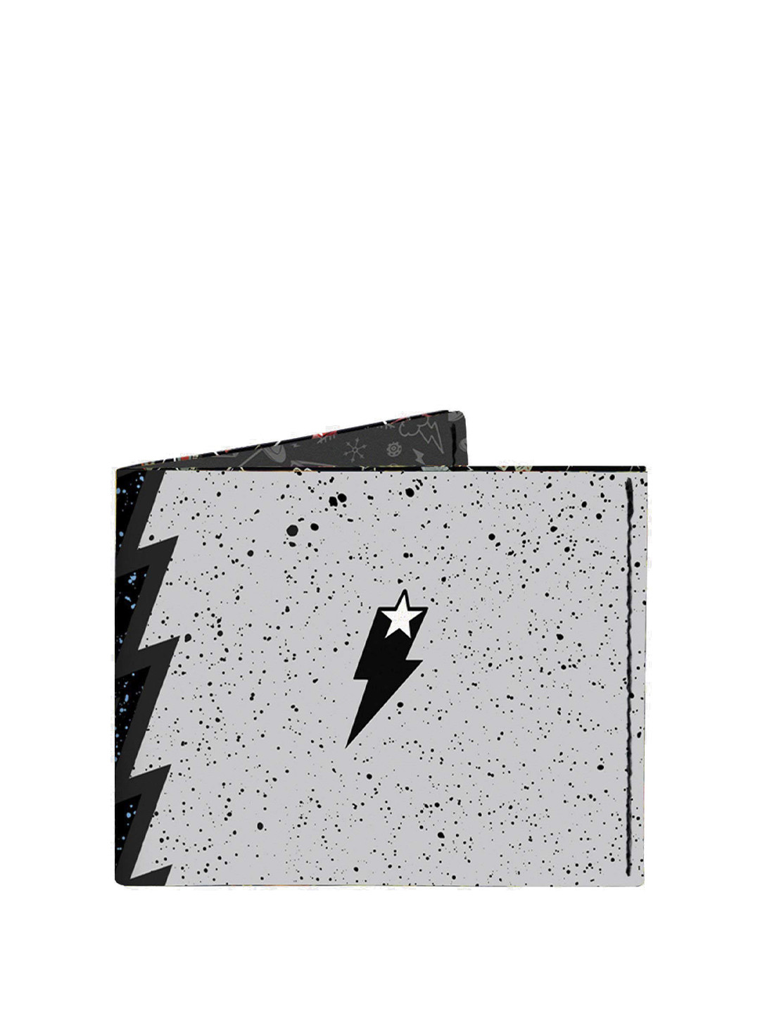 

SUPERVEK Unisex Retro Star Printed Two Fold Wallet, Grey
