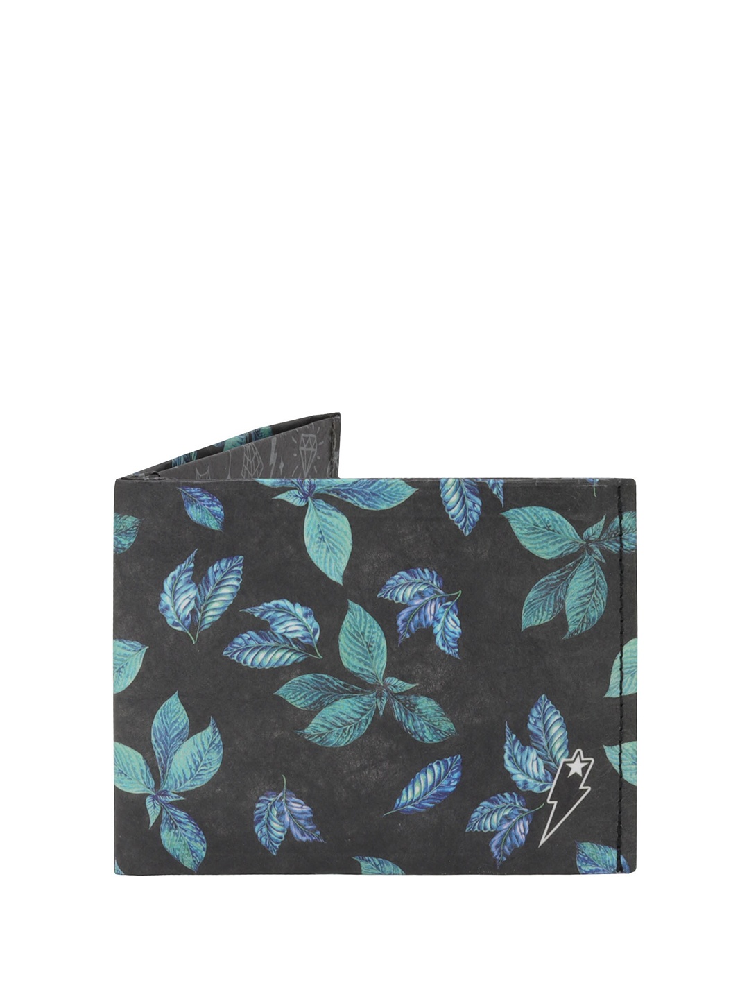 

SUPERVEK Unisex Floral Printed Two Fold Wallet, Black