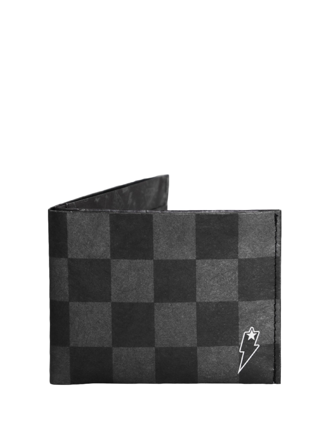 

SUPERVEK Unisex Checked Two Fold Wallet, Black