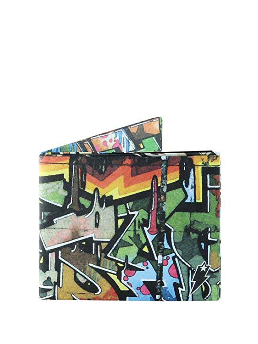 

SUPERVEK Unisex Graphic Printed RFID Two Fold Wallet, Green