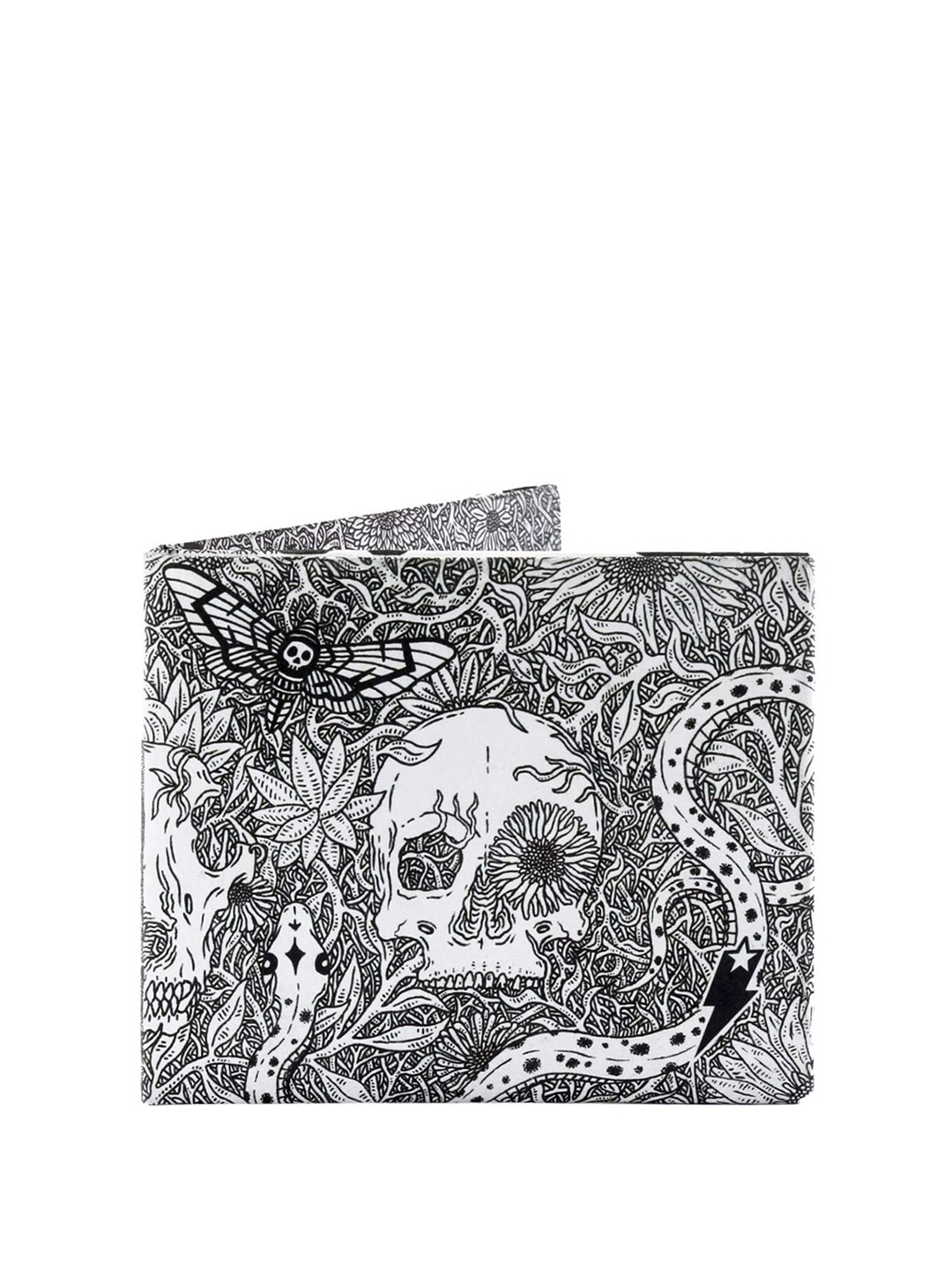 

SUPERVEK Unisex Graphic Printed RFID Two Fold Wallet, Black