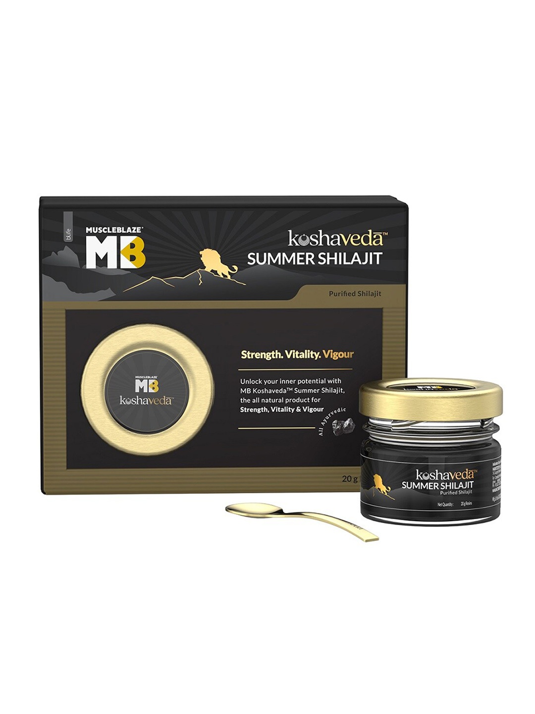 

Koshaveda Men MuscleBlaze Summer Shilajit Resin with Honey & Camphor - 20g, Brown