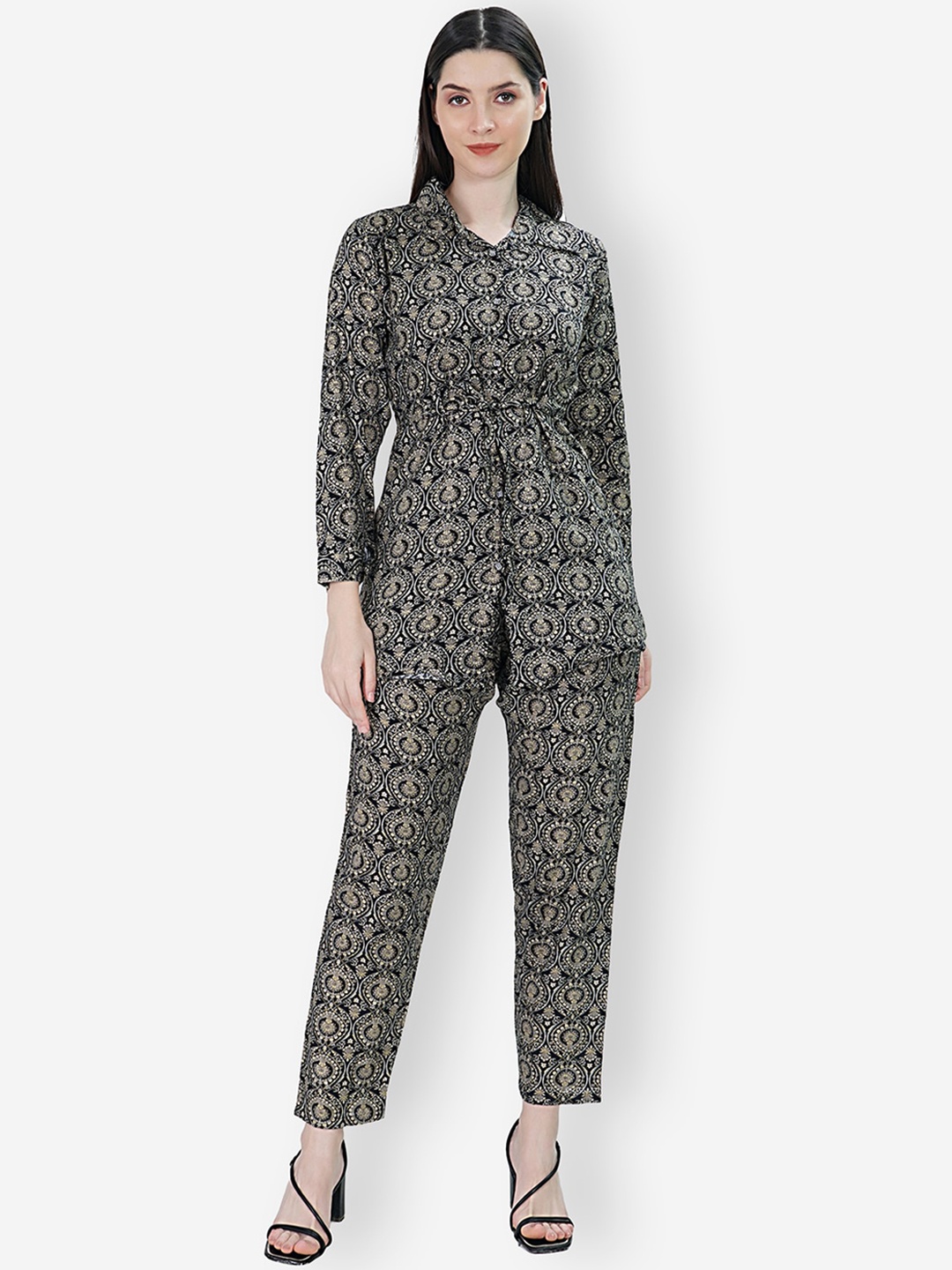 

TEEMOODS Printed Shirt With Trousers, Black