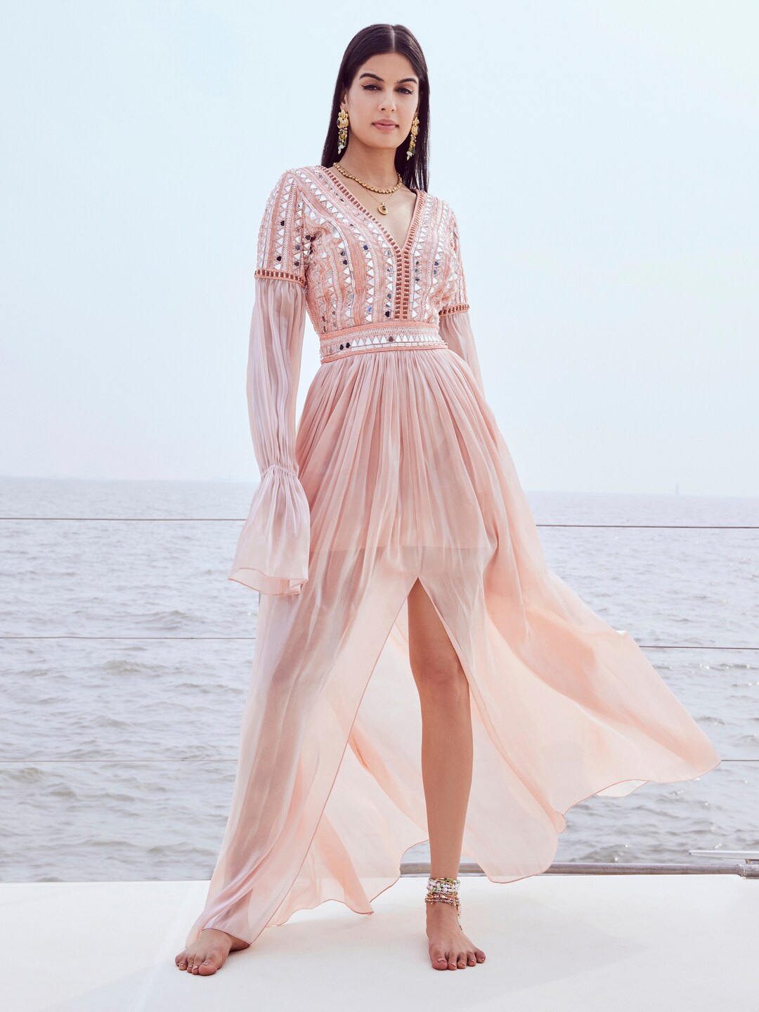 

NIRMOOHA Maxi Dress, Peach