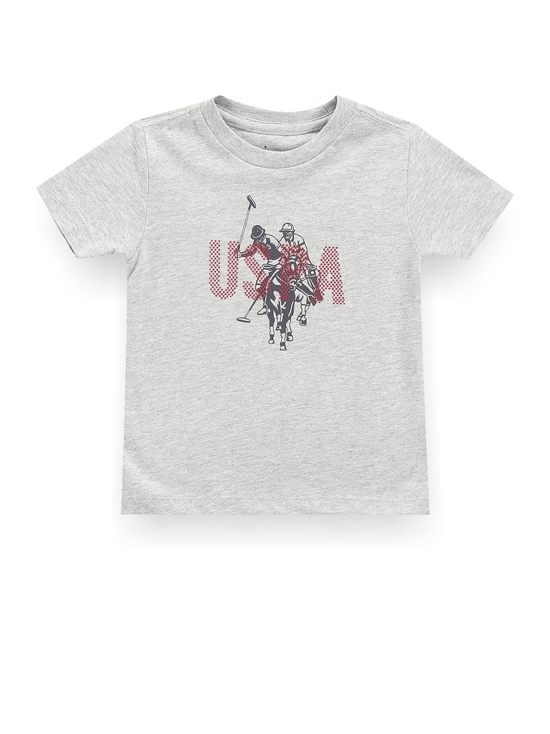 

U.S. Polo Assn. Kids Boys Typography Printed Round Neck T-shirt, Grey