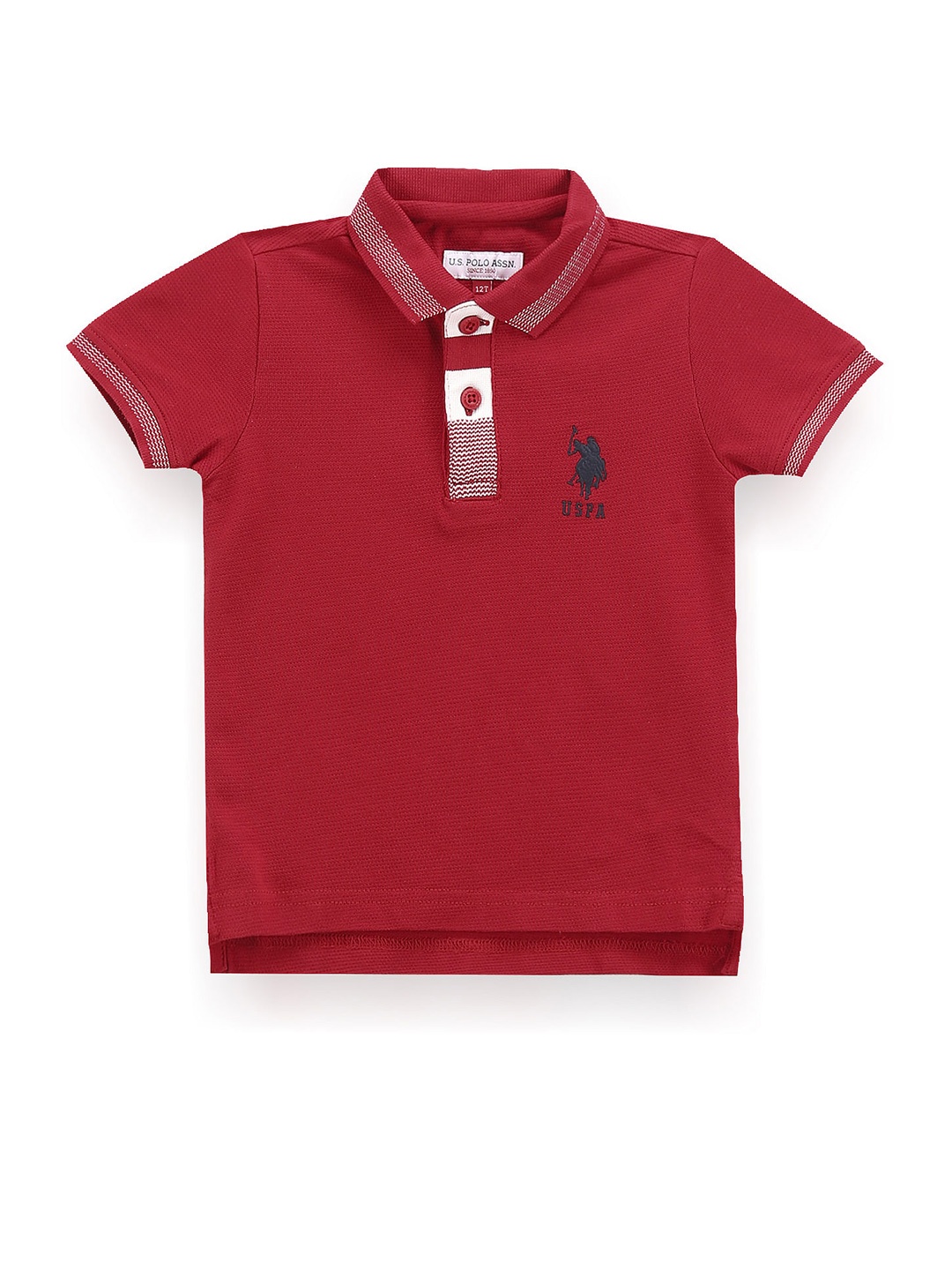 

U.S. Polo Assn. Kids Infants Boys Polo Collar Pure Cotton T-shirt, Red