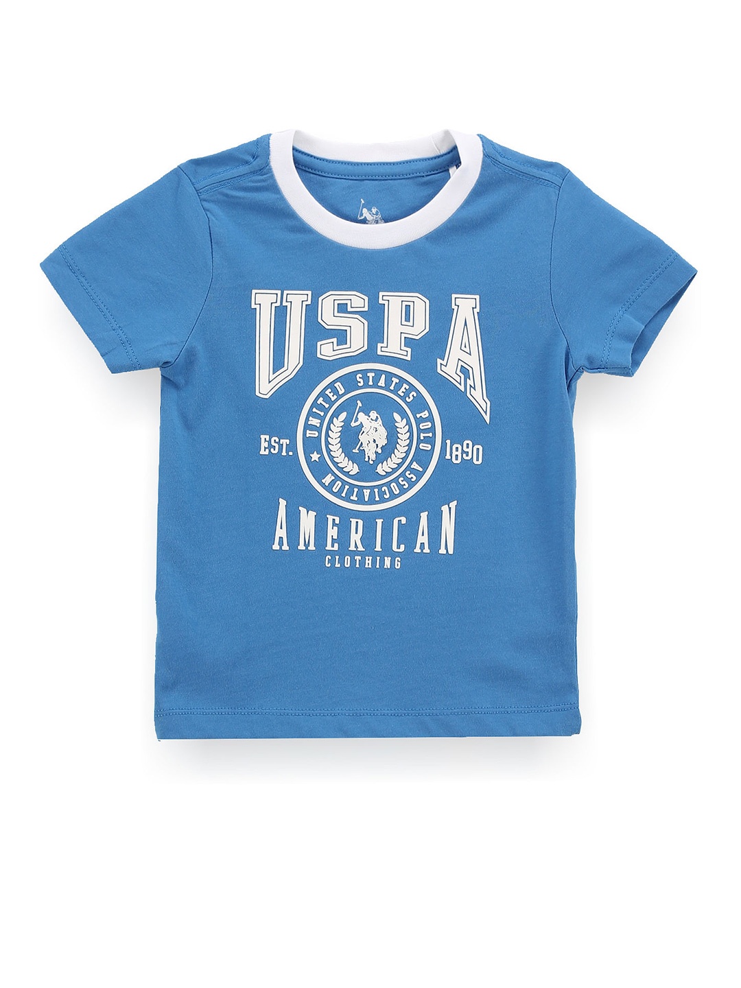 U.S. Polo Assn. Kids Boys Typography Printed T-Shirt, Blue