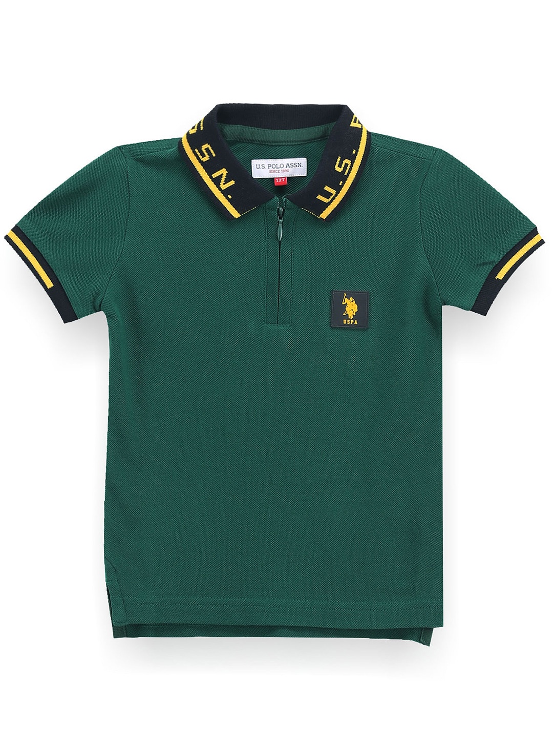 

U.S. Polo Assn. Kids Boys Polo Collar Pure Cotton T-shirt, Green