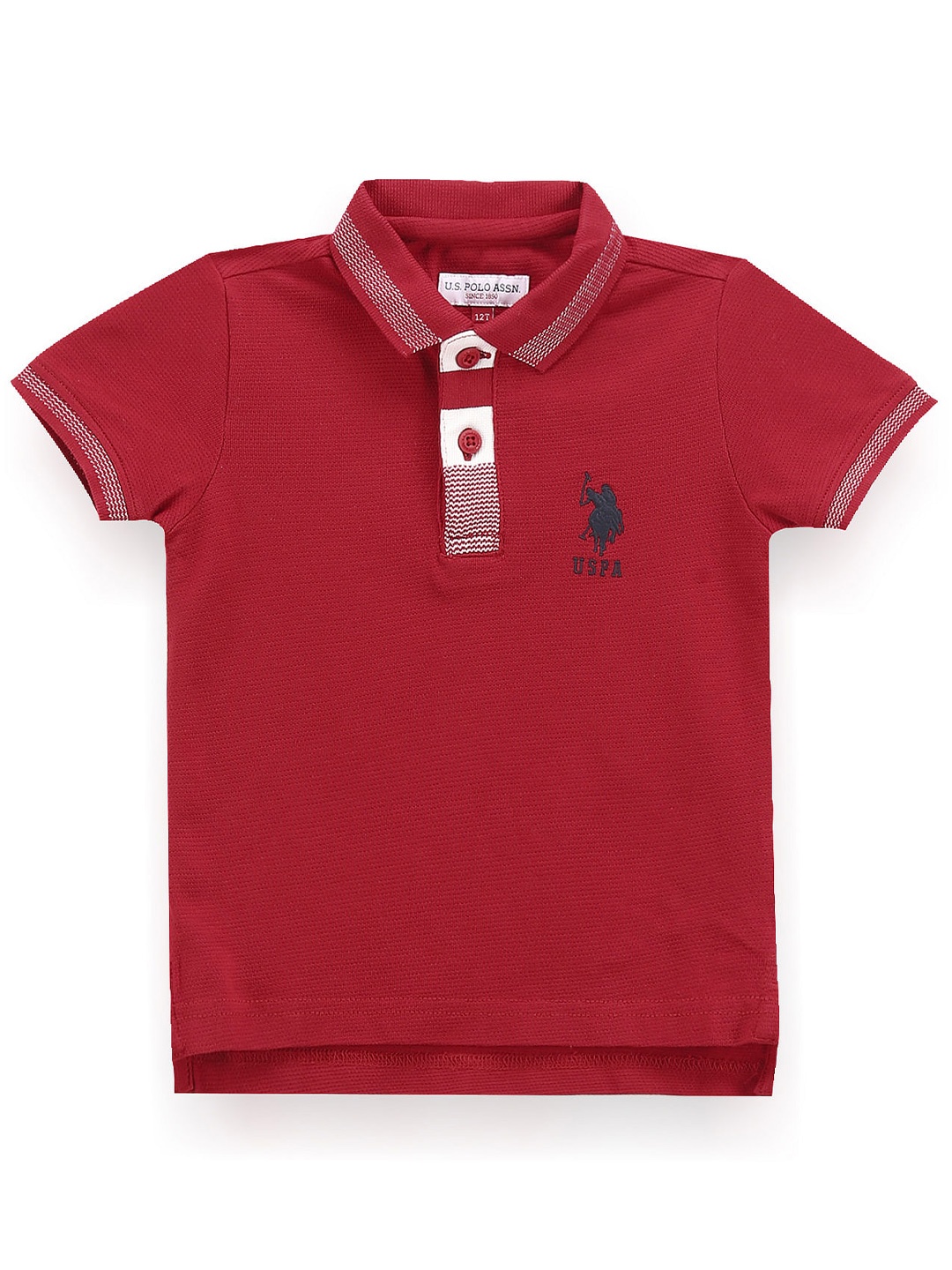 

U.S. Polo Assn. Kids Boys Polo Collar Pure Cotton T-Shirt, Red