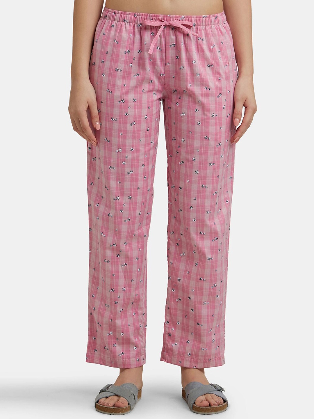 

Jockey Super Combed Cotton Woven Fabric Relaxed Fit Striped Pyjama-RX06, Pink