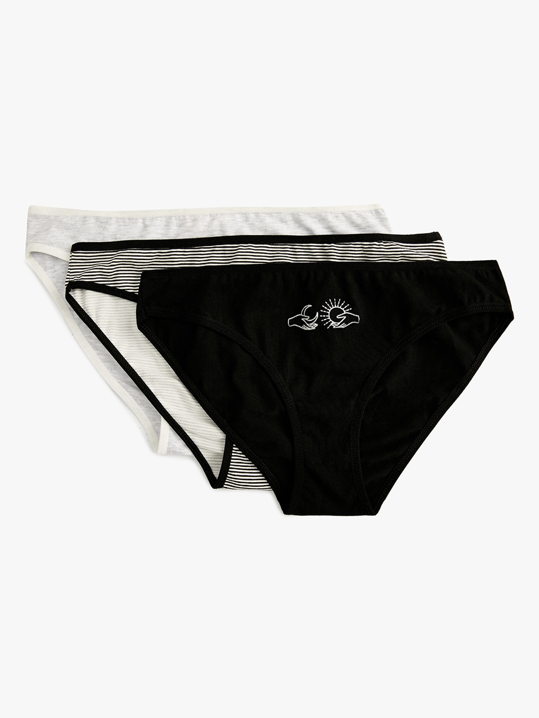 

Koton Women Pack of 3 Basic Briefs, Black