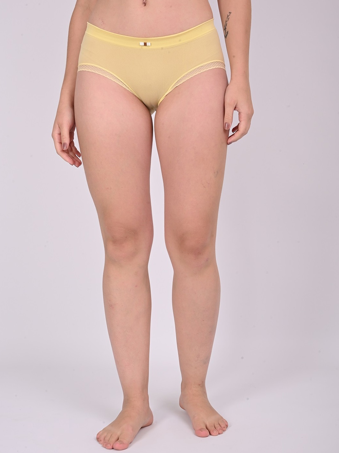 

MYYNTI High Coverage Mid Waist Hipster Briefs, Yellow