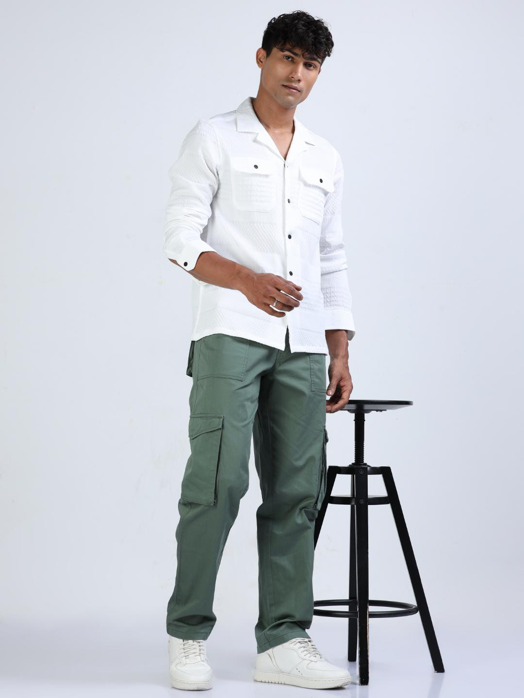

FLY 69 Premium Slim Fit Casual Shirt, White