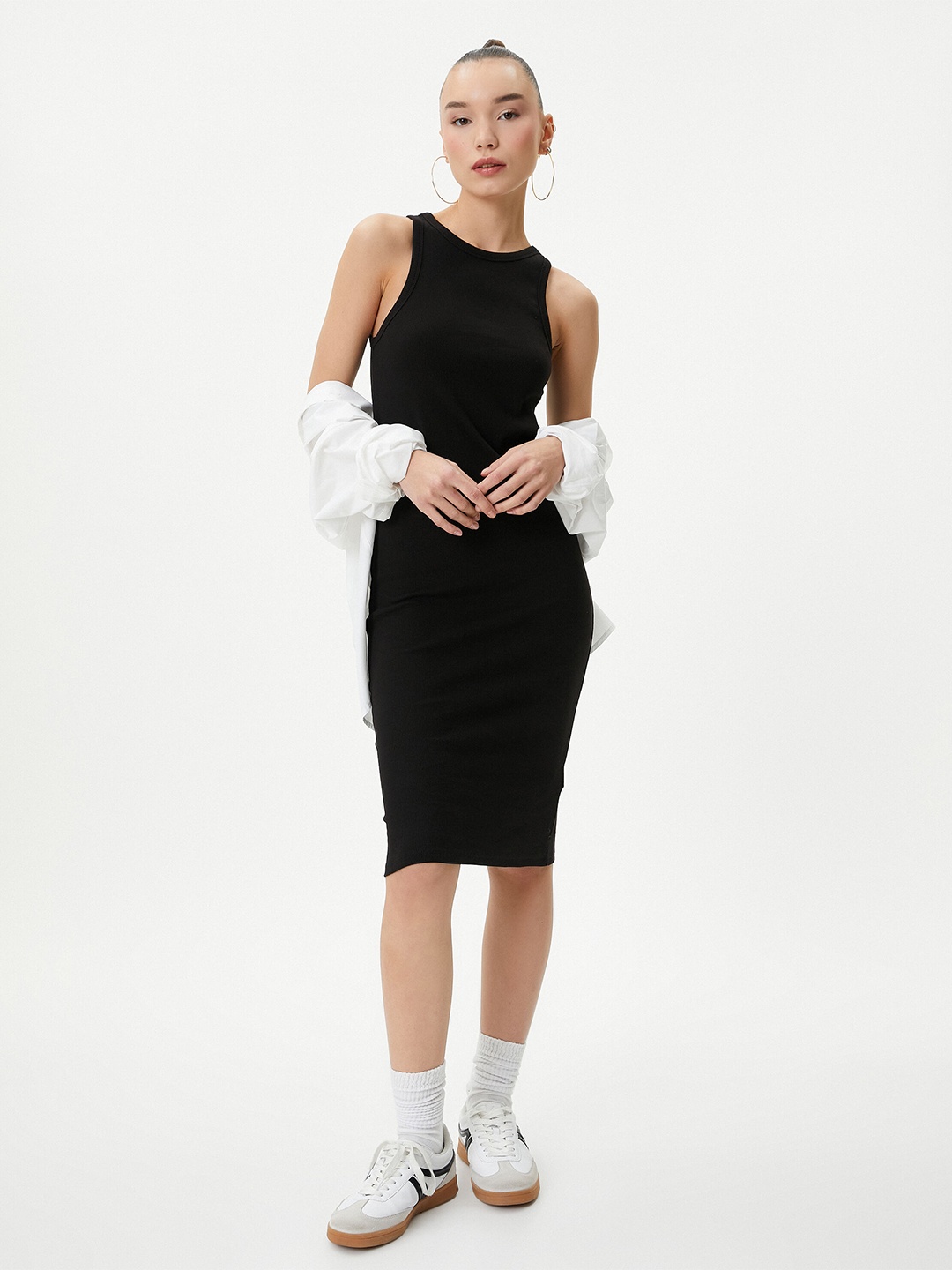 

Koton Round Neck Sheath Dress, Black