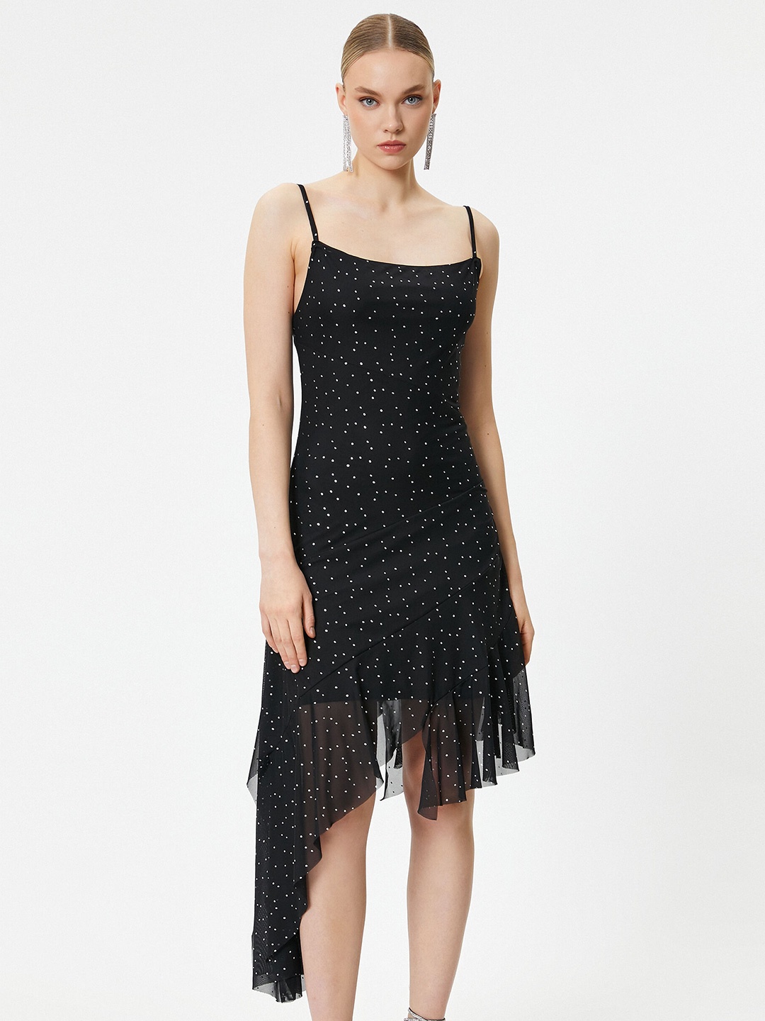 

Koton Embellished Sheath Midi Dress, Black