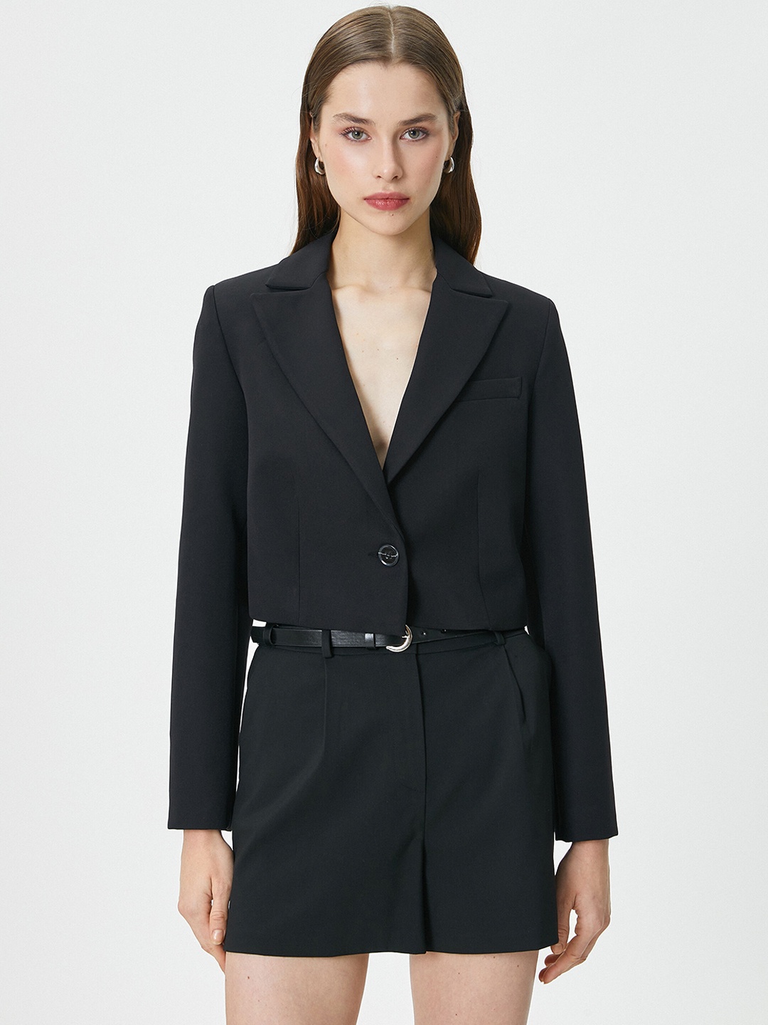 

Koton Women Longline Tailored Jacket, Black