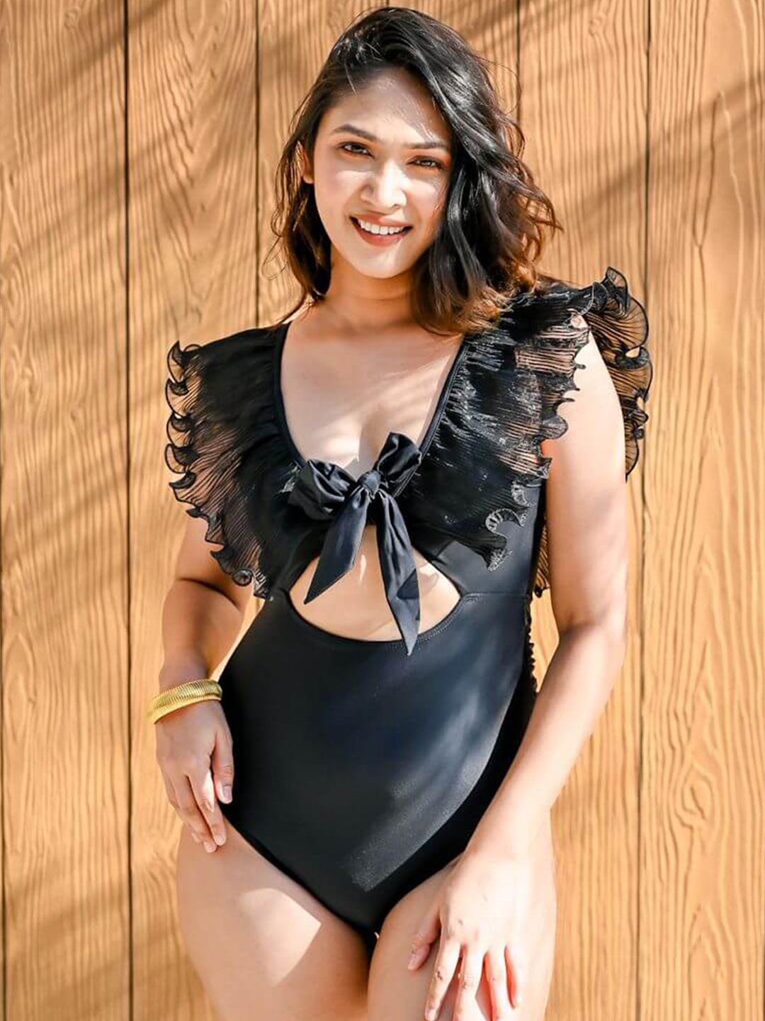 

FancyPants Shoulder Straps Swim Bikini Set, Black