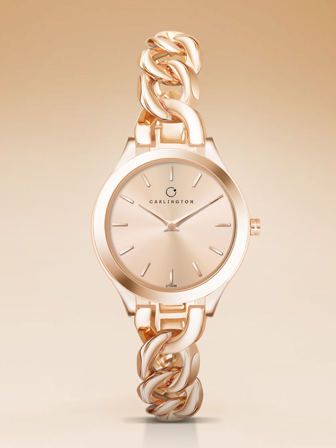 

CARLINGTON Women Dial & Stainless Steel Analogue Chronograph Watch Iconic 2036 RoseGold, Rose gold