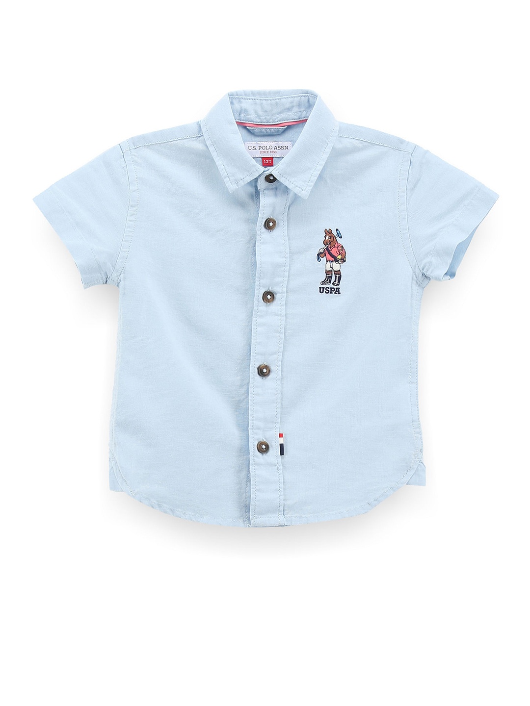 

U.S. Polo Assn. Kids Boys Classic Cotton Linen Casual Shirt, Blue
