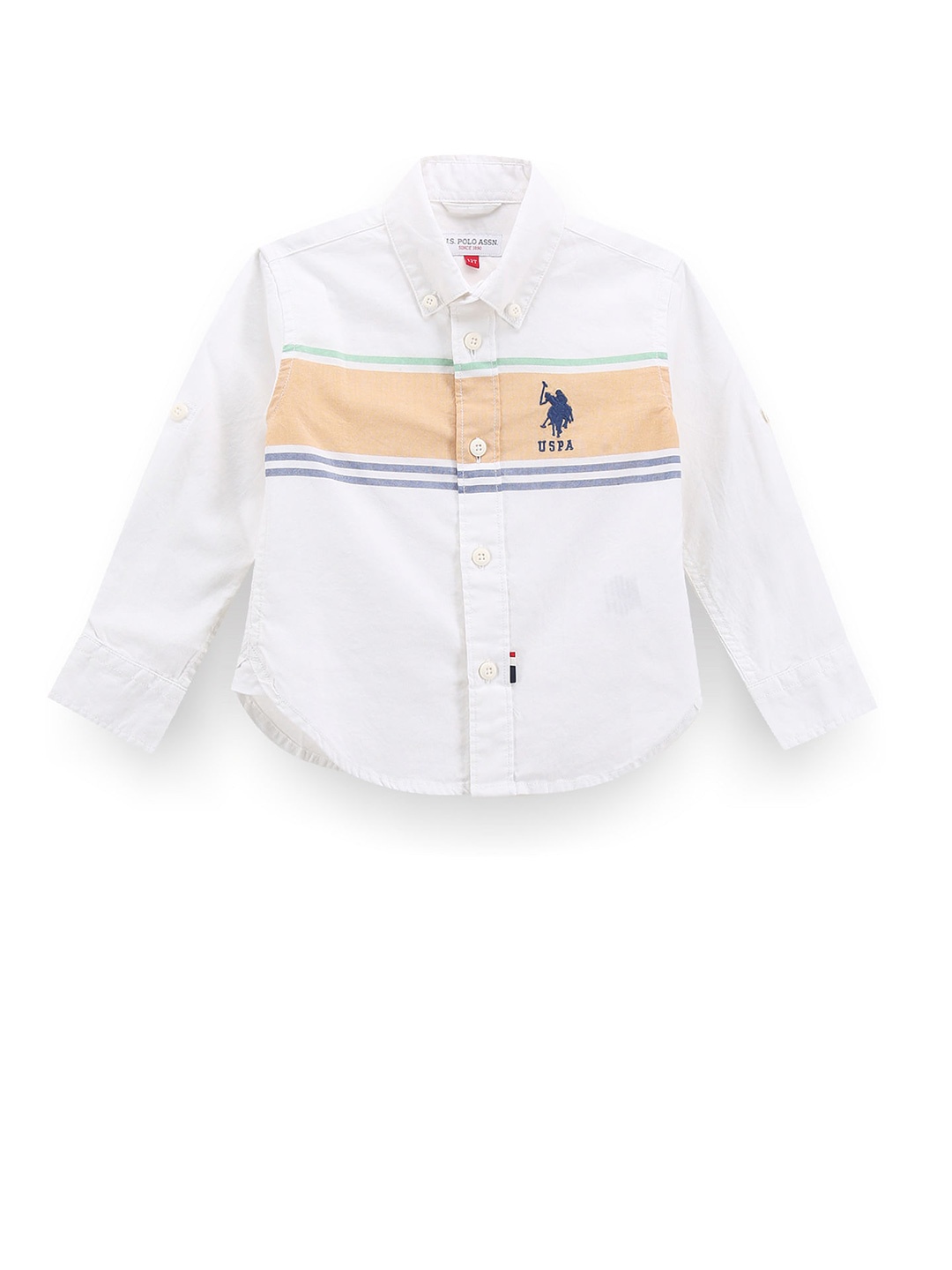 

U.S. Polo Assn. Kids Boys Classic Stripes Oxford Pure Cotton Casual Shirt, White