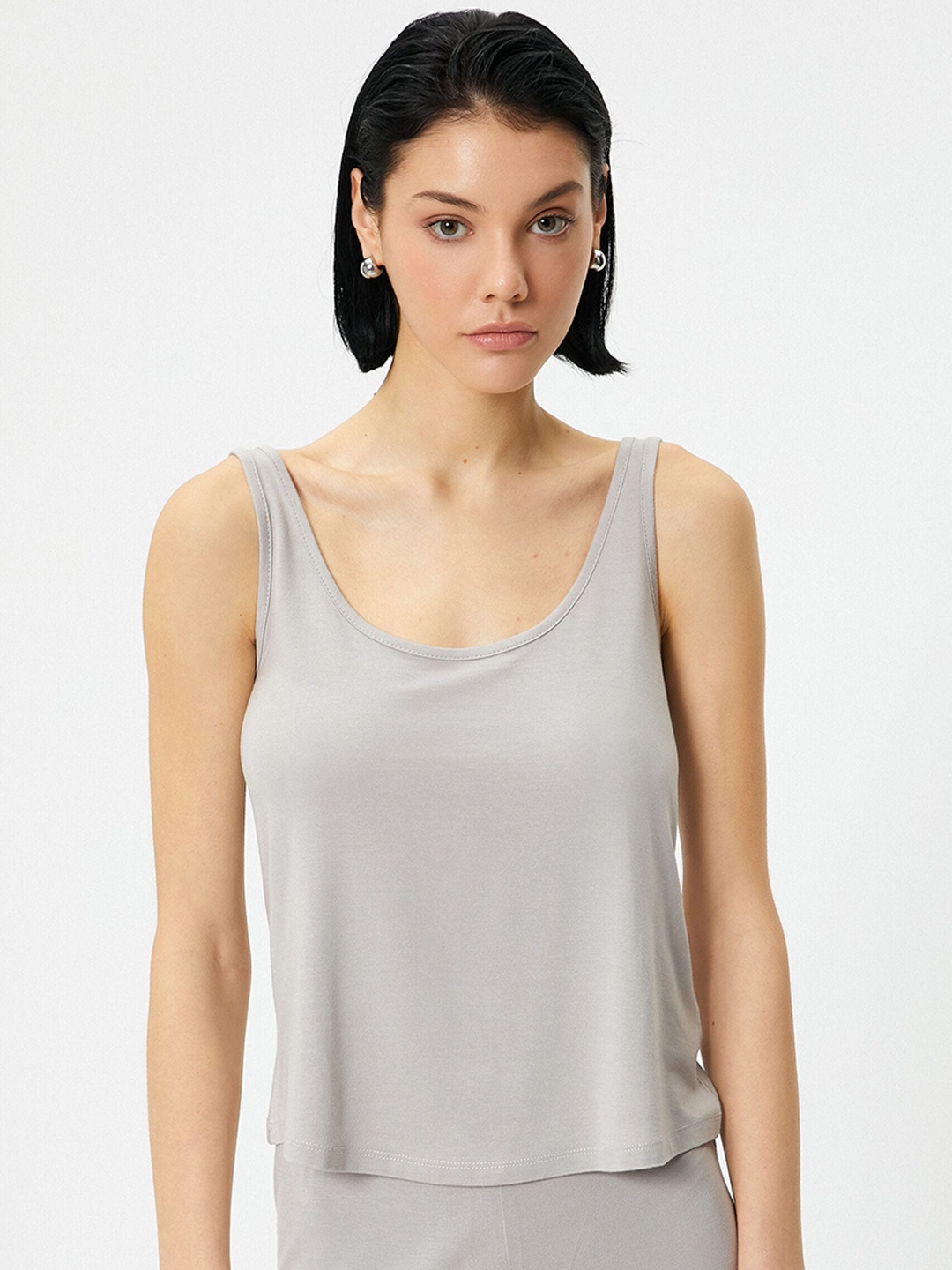 

Koton Round Neck Sleeveless Night suit, Grey