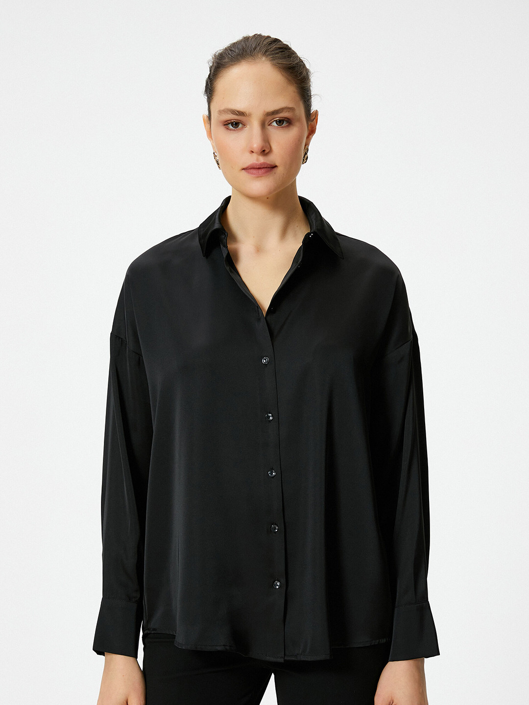 

Koton Spread Collar Casual Shirt, Black