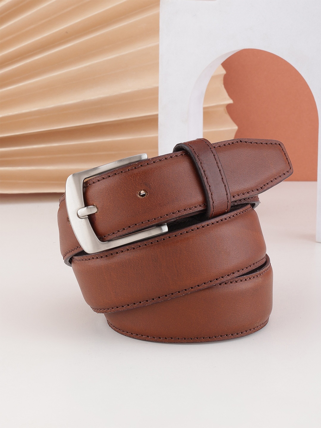 

Aditi Wasan Men Leather Formal Belt, Brown