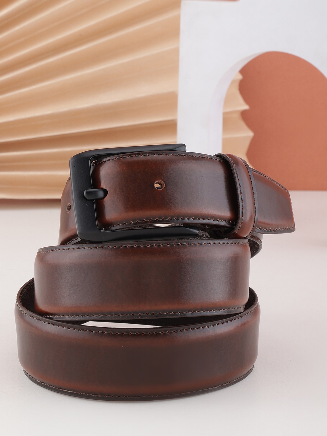 

Aditi Wasan Men Leather Casual Belt, Brown