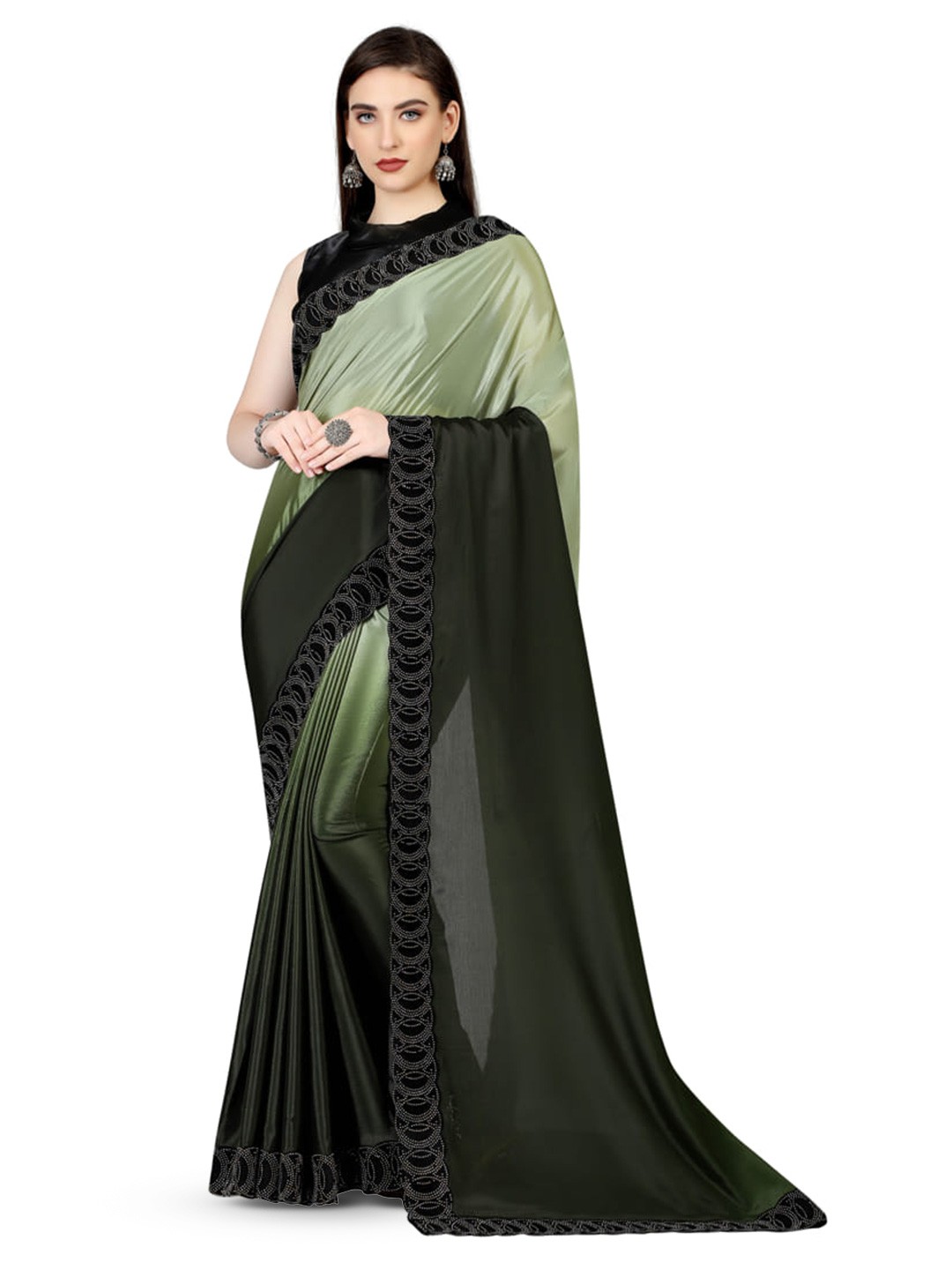

Marabout Ombre Paithani Saree, Green