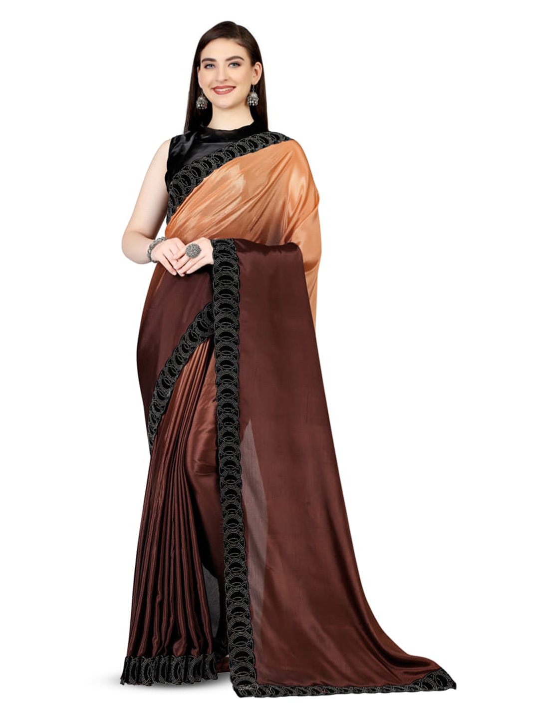 

Marabout Ombre Paithani Saree, Brown