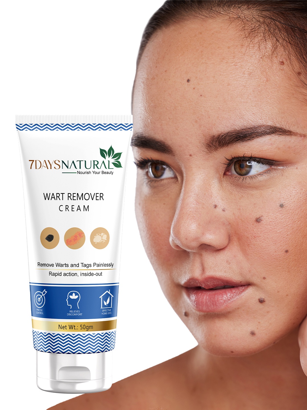 

7 DAYS Wart & Tags Painlessly Remover Cream - 50g, White