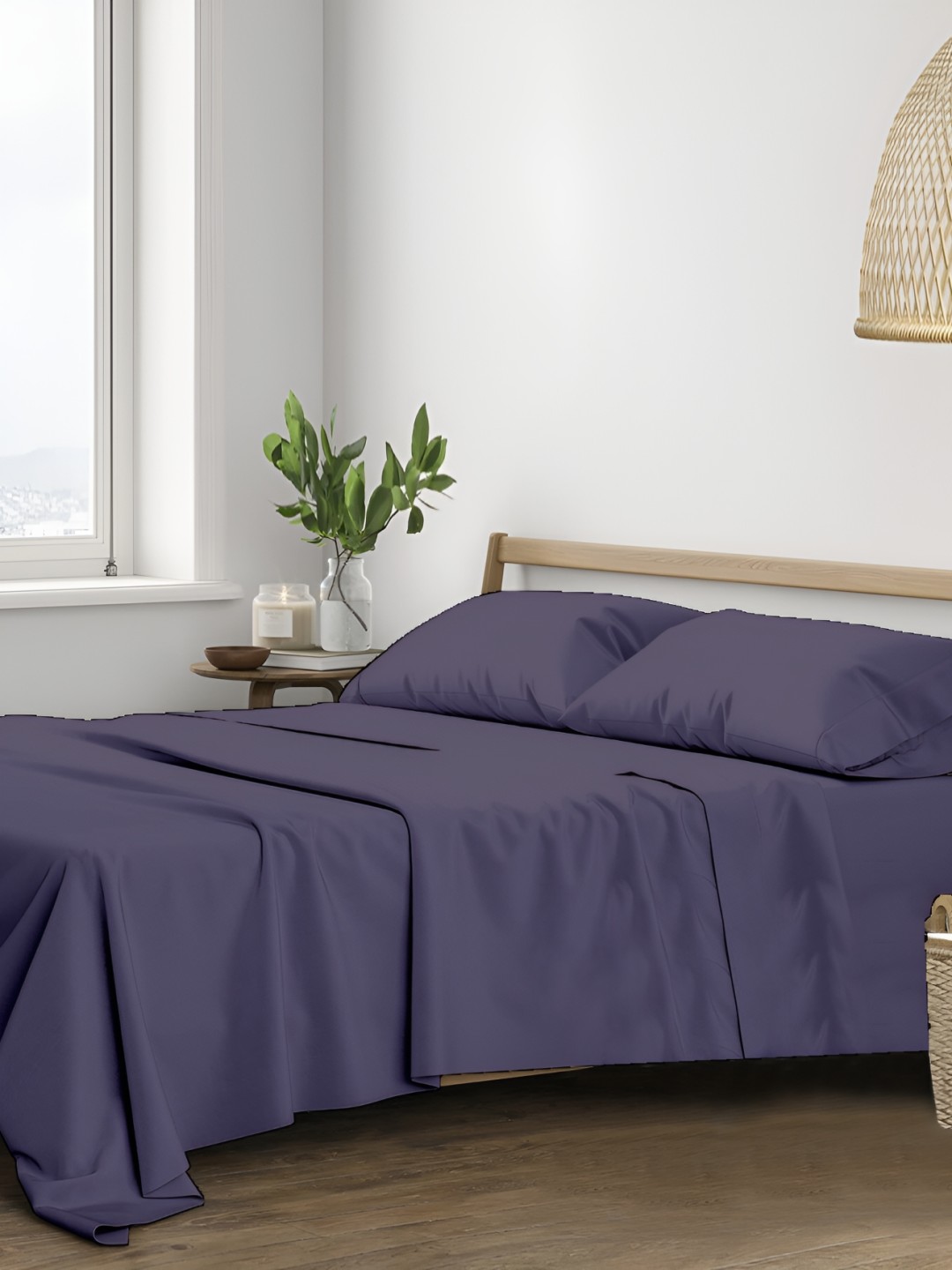

Trance Home Linen Grey 400 TC Cotton King Bedsheet with 2 Pillow Covers