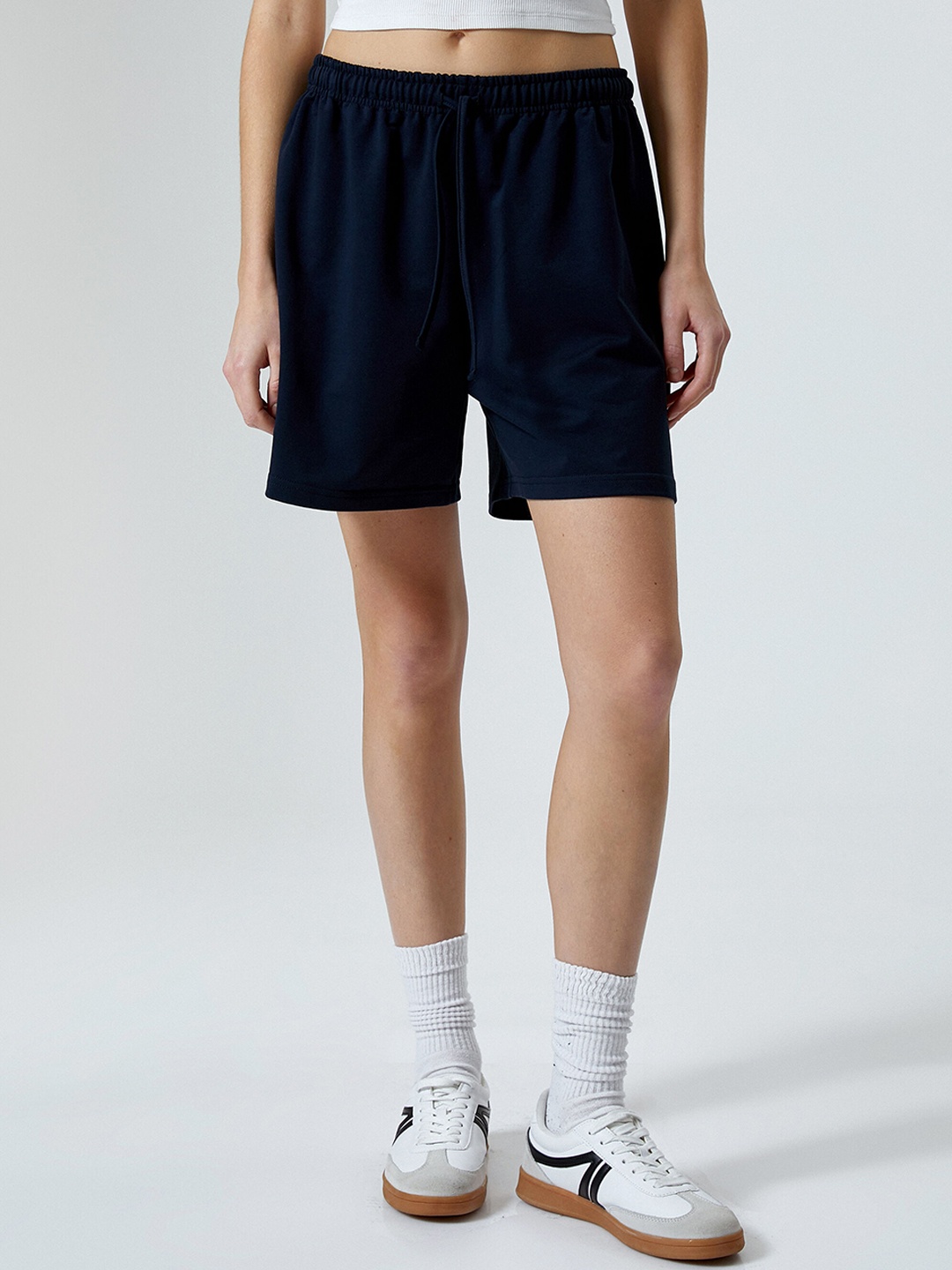 

Koton Women Solid Shorts, Navy blue