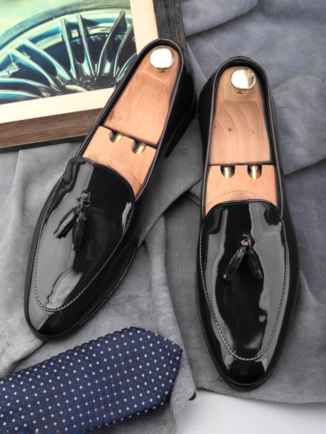 

HERE&NOW Men Round Toe Formal Loafers, Black