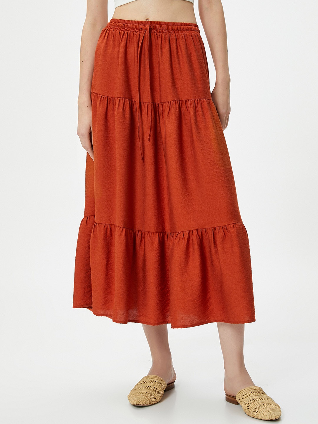 

Koton Flared Midi Skirt, Orange