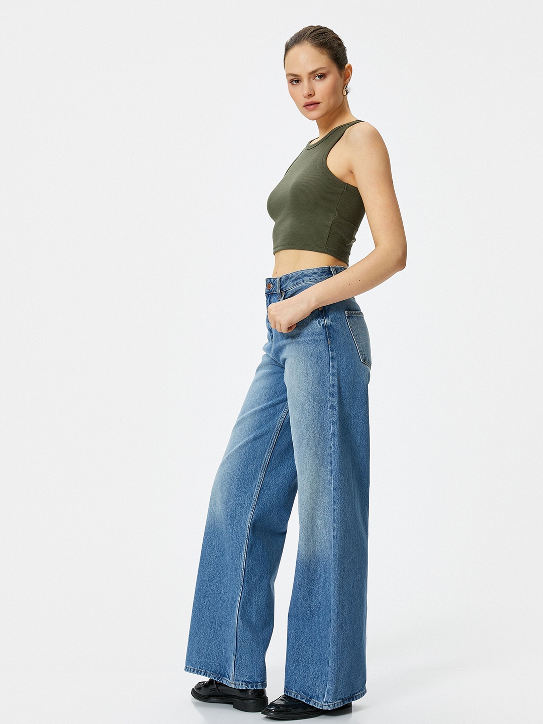 

Koton Round Neck Crop Top, Khaki