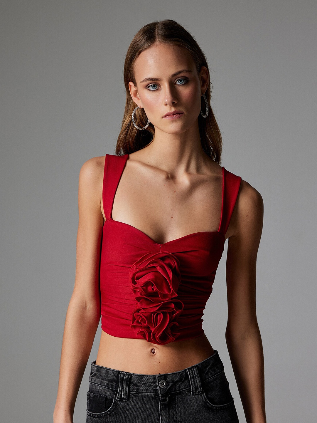 

Koton Sweetheart Neck Top, Red