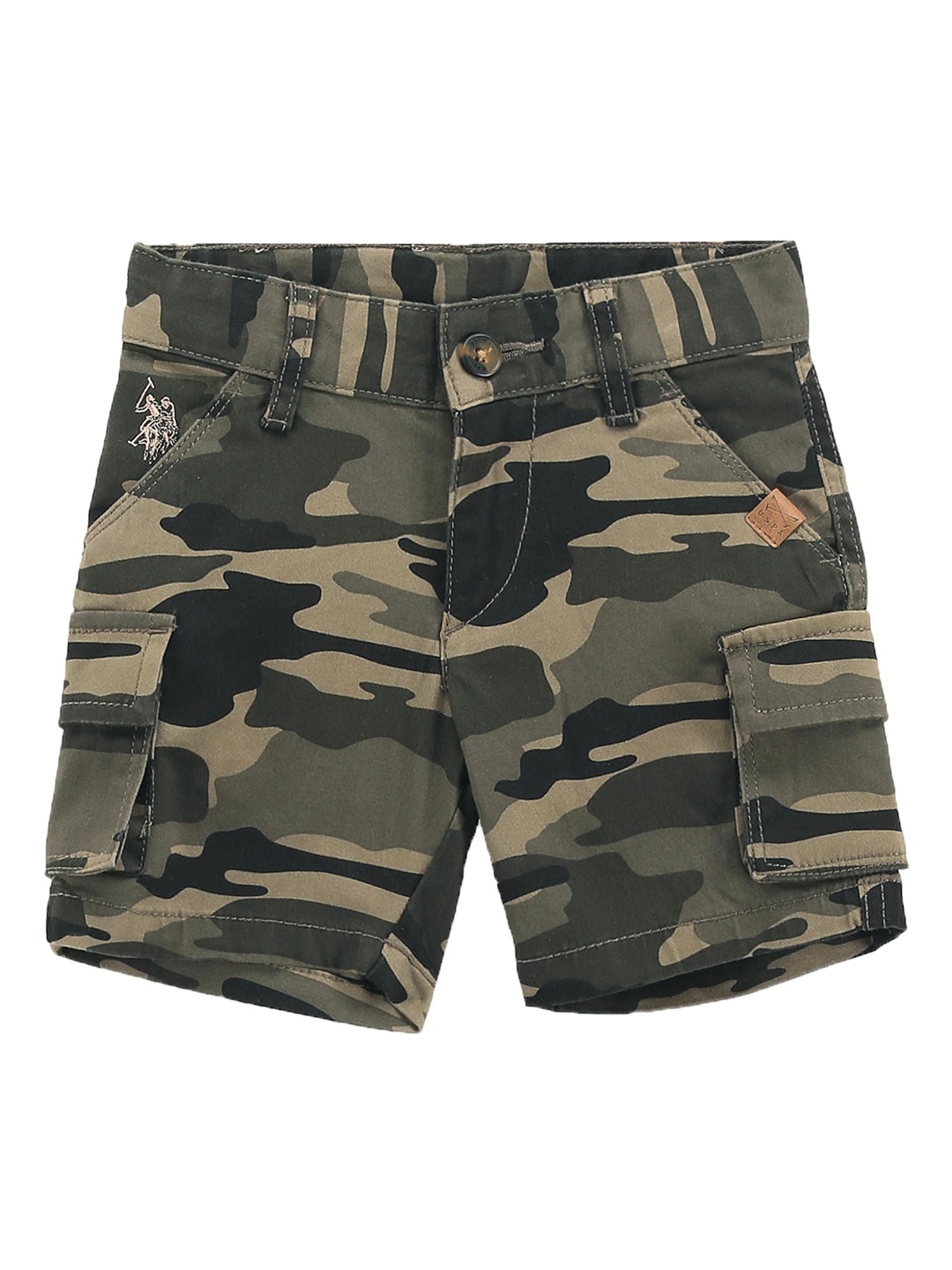 

U.S. Polo Assn. Kids Boys Camouflage Printed Cargo Shorts, Green