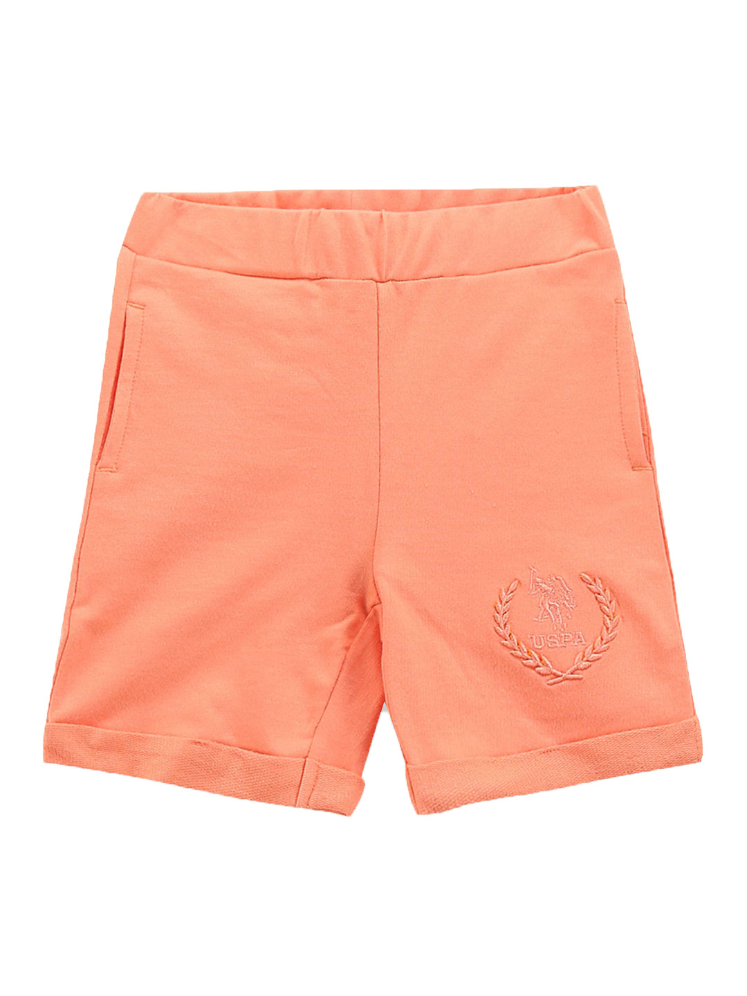 

U.S. Polo Assn. Kids Girls Cotton Regular Fit Shorts, Orange