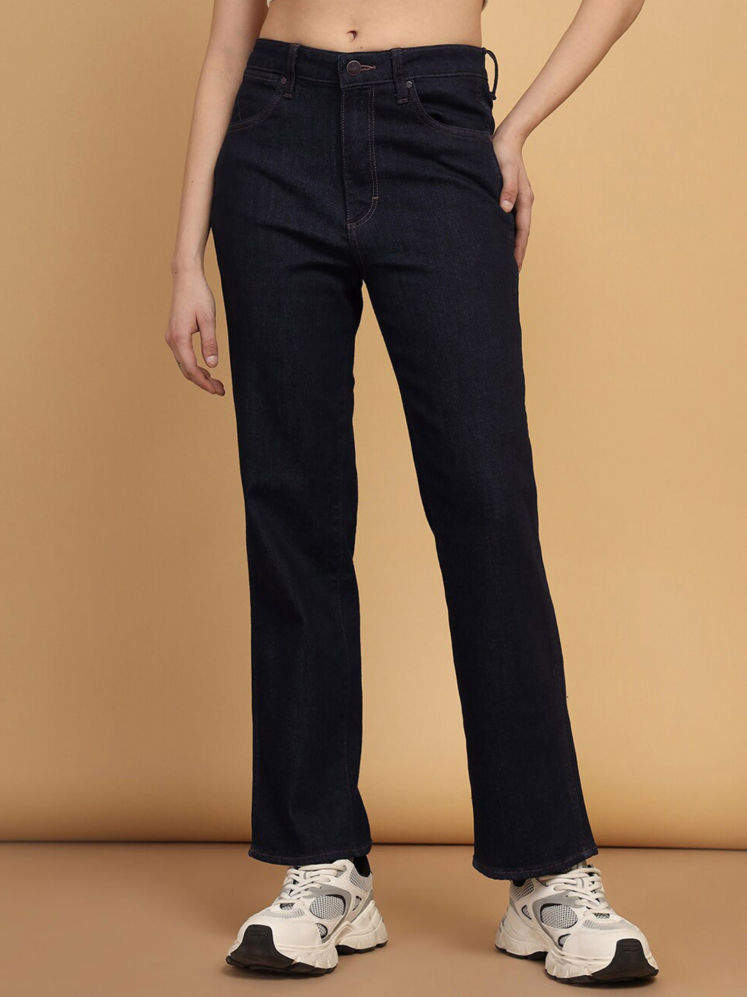 

Wrangler Women Straight Fit High-Rise Stretchable Jeans, Blue