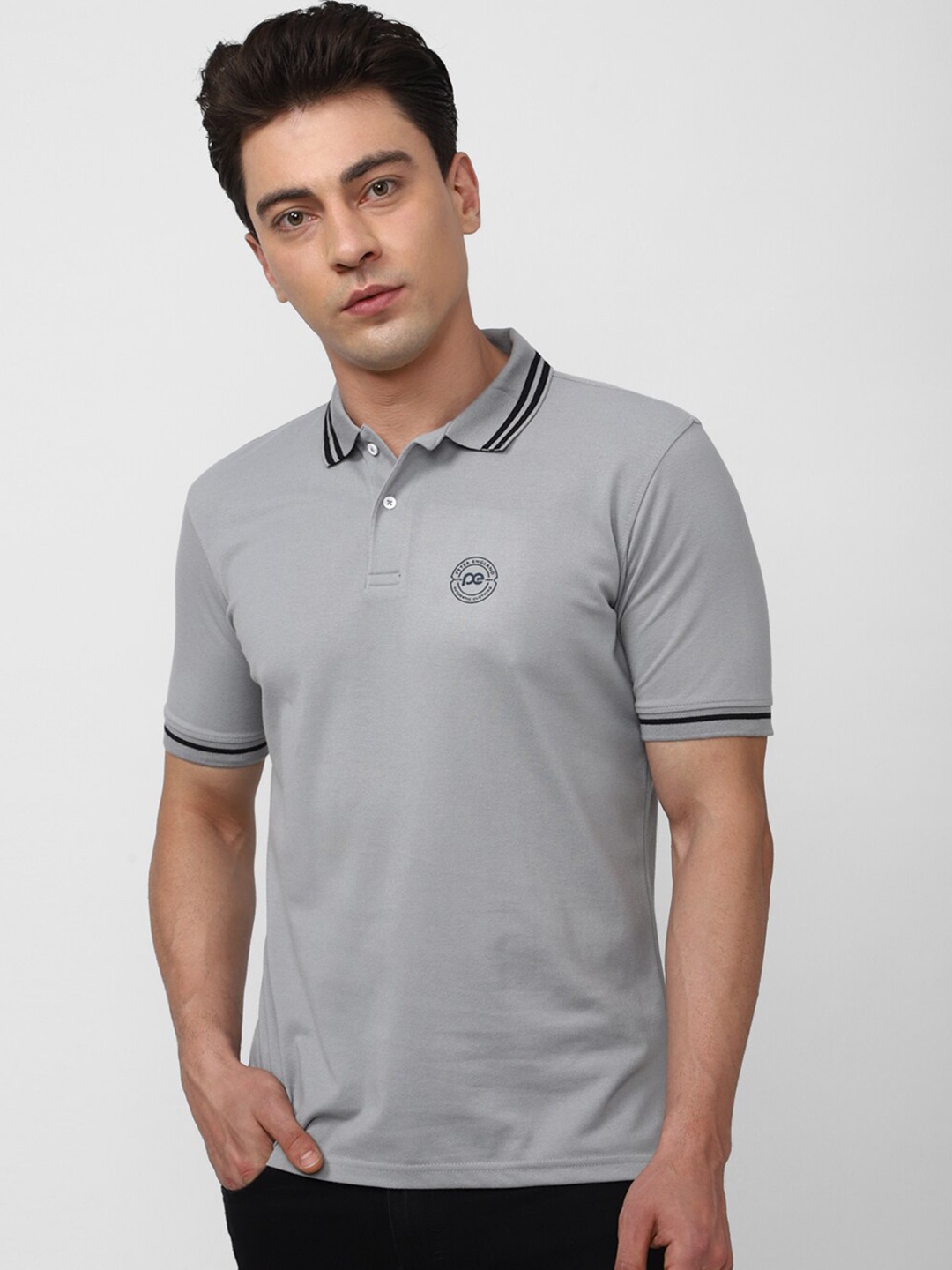

Peter England Casuals Polo Collar Casual T-shirt, Grey